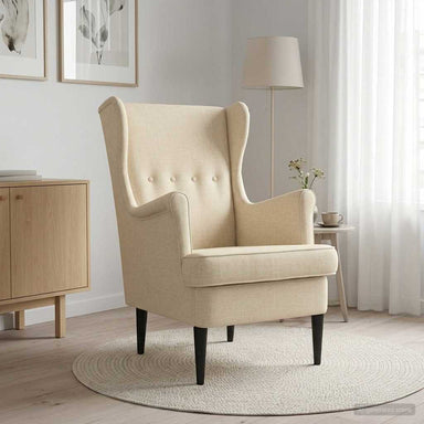 Fauteuil Crèmekleurig Stof