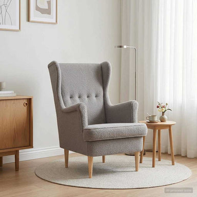 Fauteuil Lichtgrijs Bouclé