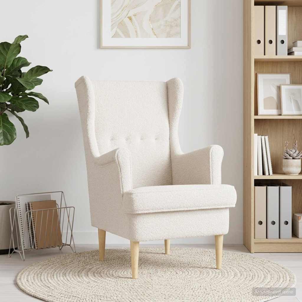 Fauteuil Crèmekleurig Bouclé