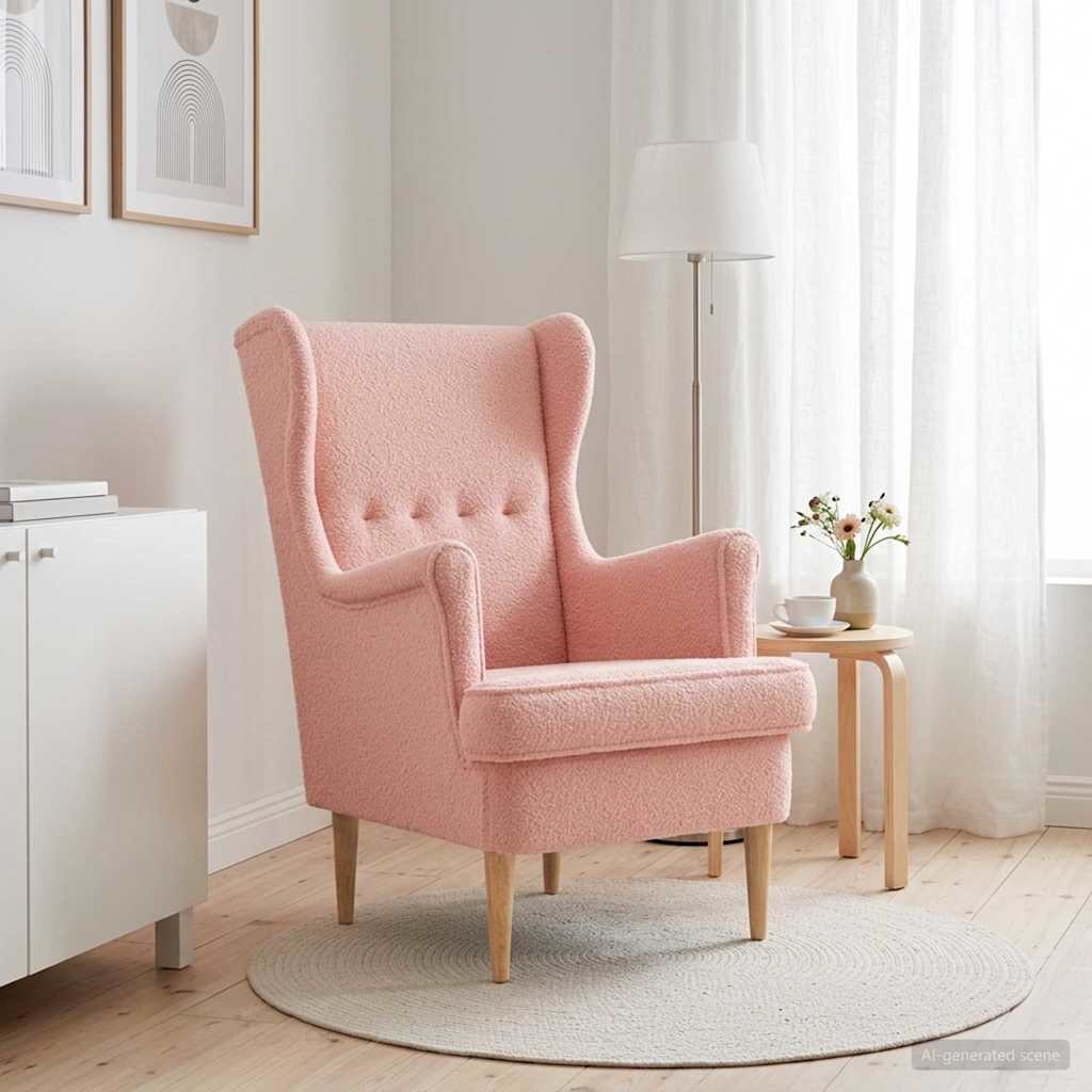 Fauteuil Roze Bouclé
