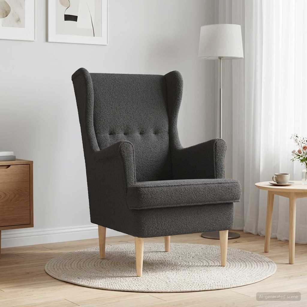 Fauteuil Donkergrijs Bouclé