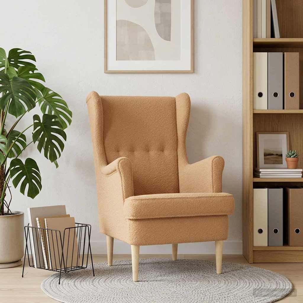 Fauteuil Beige Bouclé
