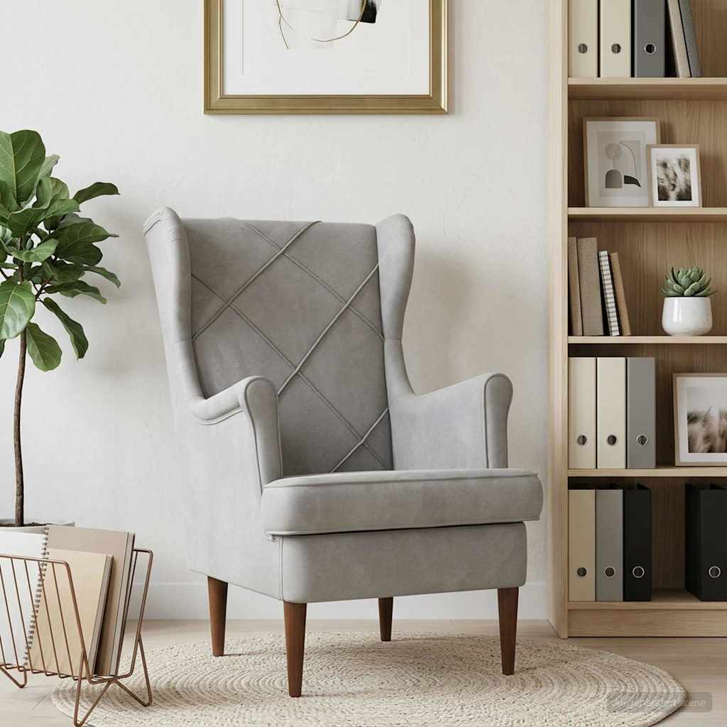 Fauteuil Lichtgrijs Fluweel