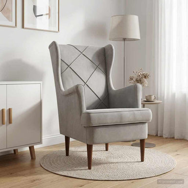 Fauteuil Lichtgrijs Fluweel