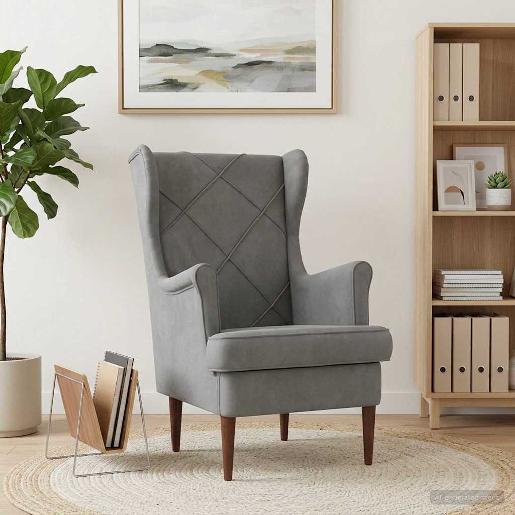 Fauteuil Donkergrijs Fluweel