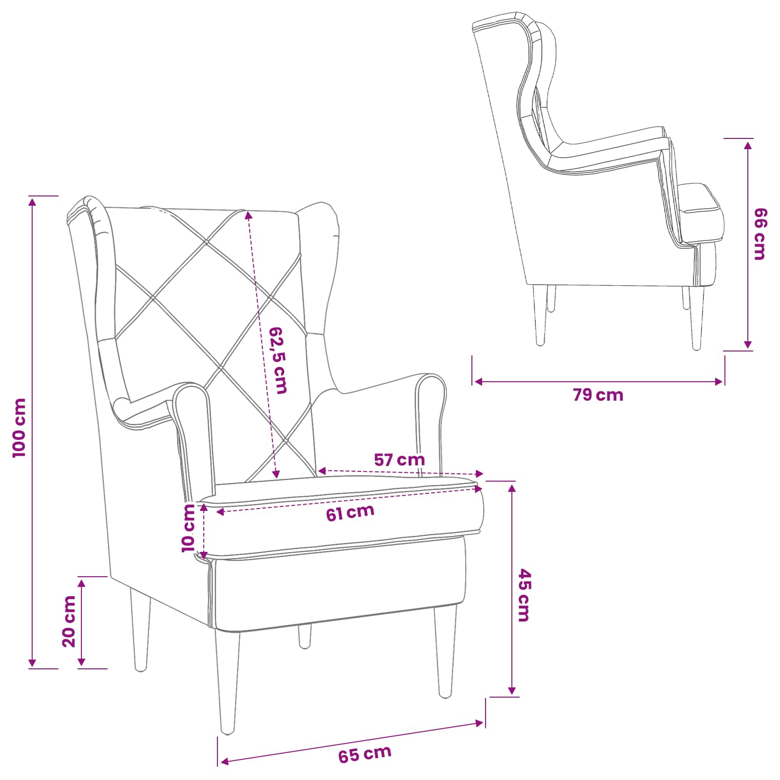 Fauteuil Donkergrijs Fluweel