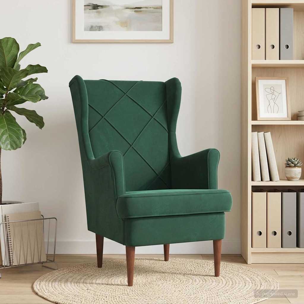 Fauteuil Donkergroen Fluweel