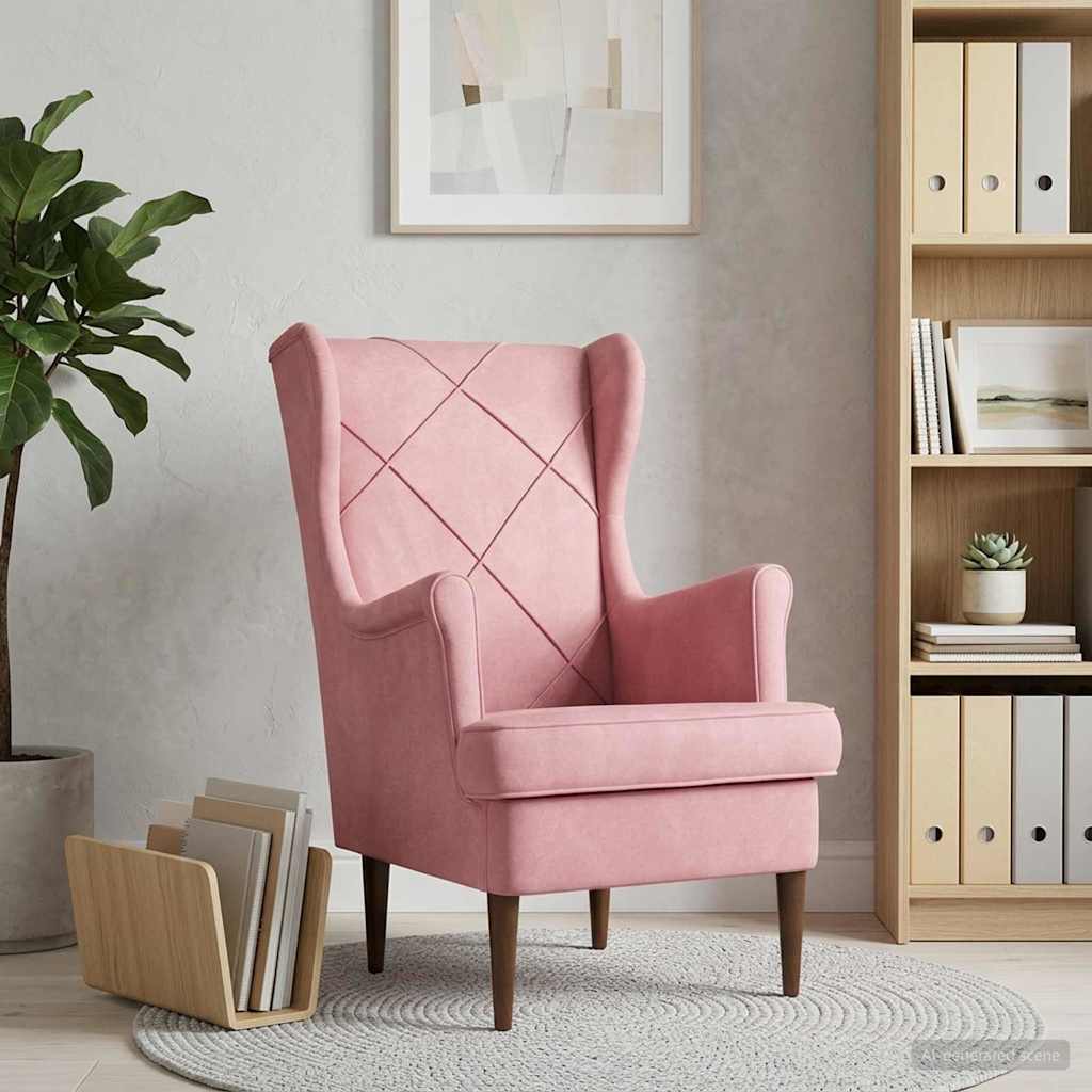 Fauteuil Roze Fluweel