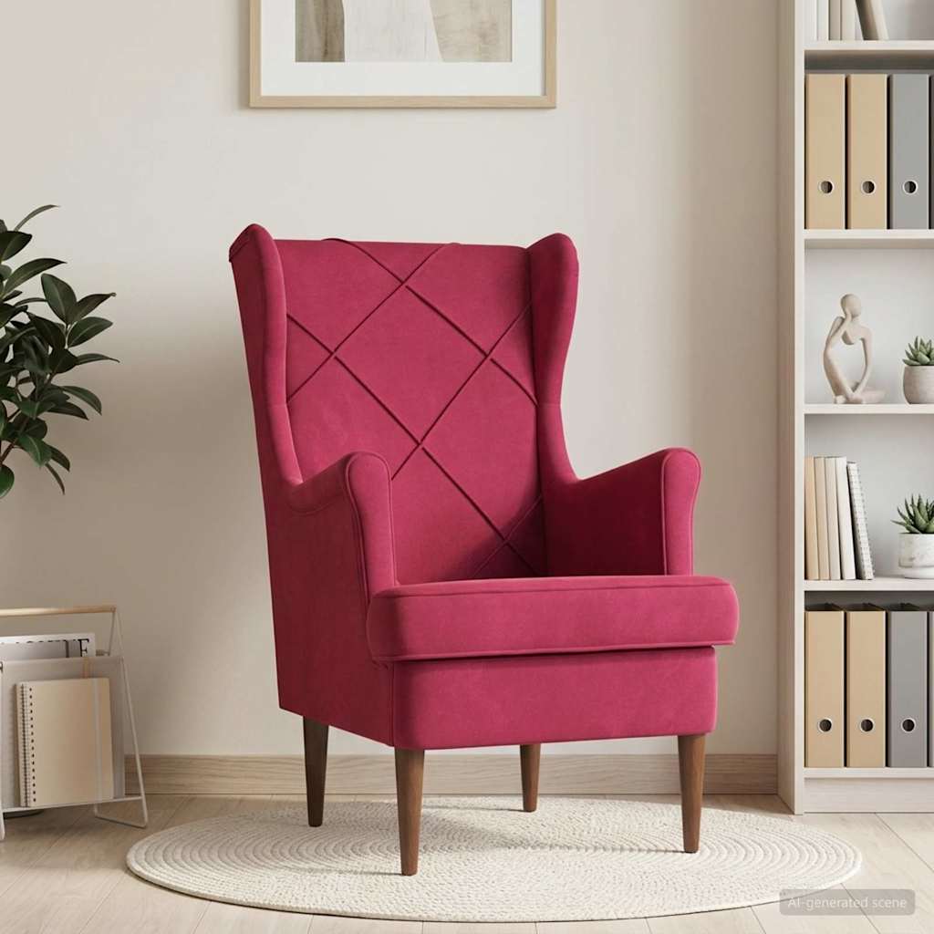 Fauteuil Wijnrood Fluweel