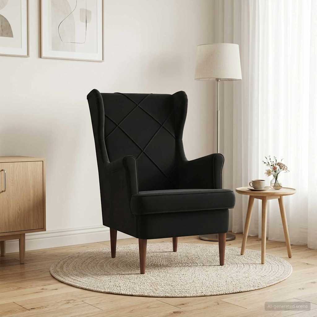 Fauteuil Zwart Fluweel