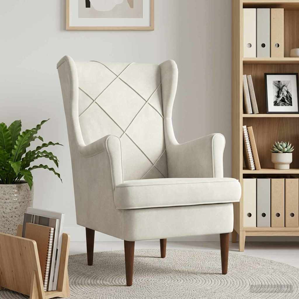 Fauteuil Crèmekleurig Fluweel