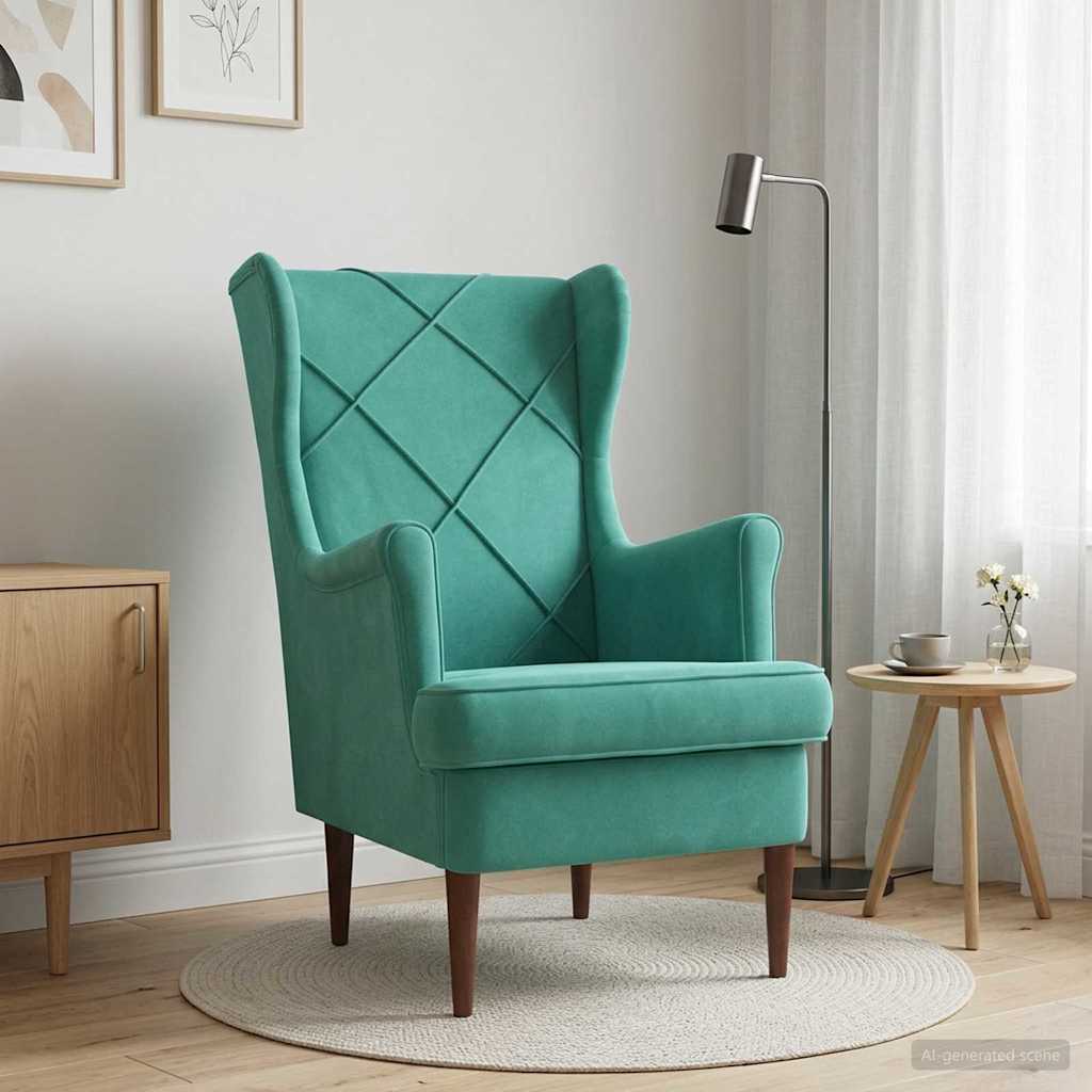 Fauteuil Turquoise Fluweel