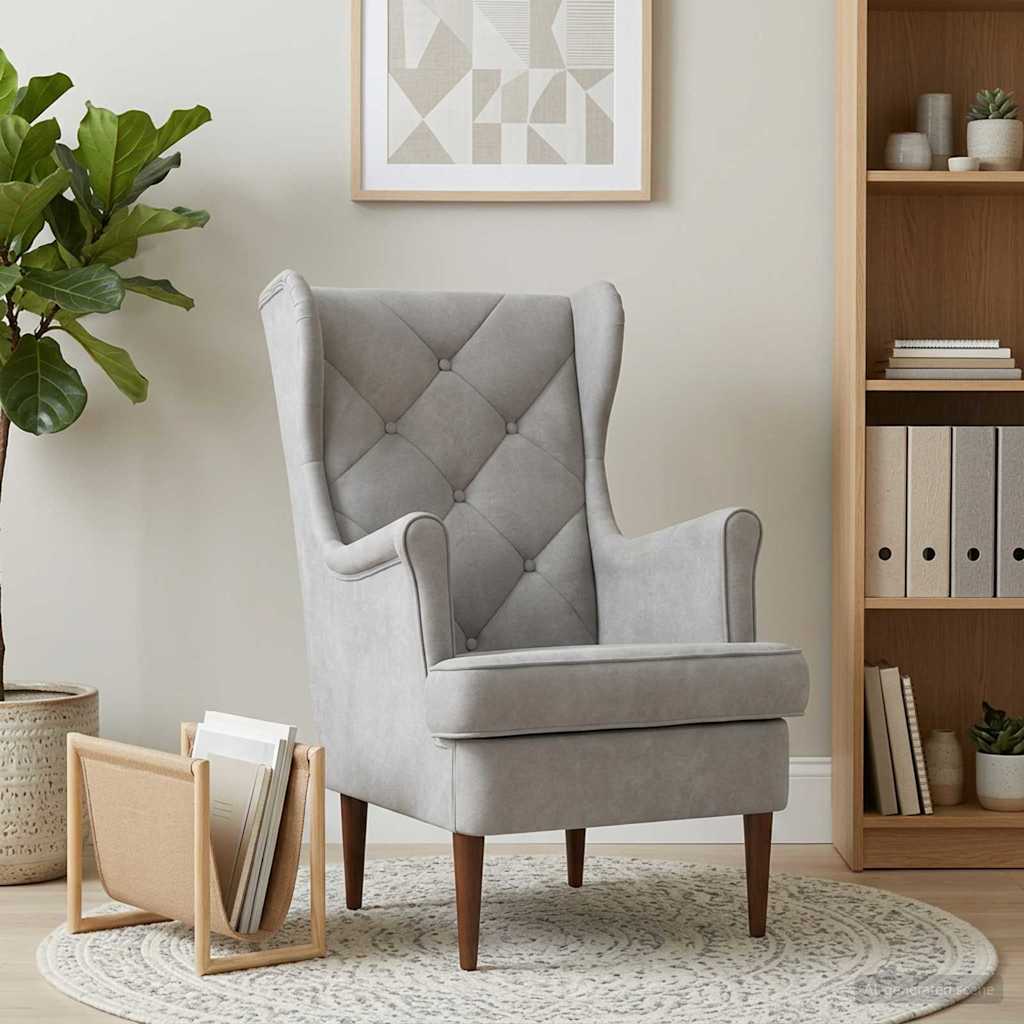 Fauteuil Lichtgrijs Fluweel