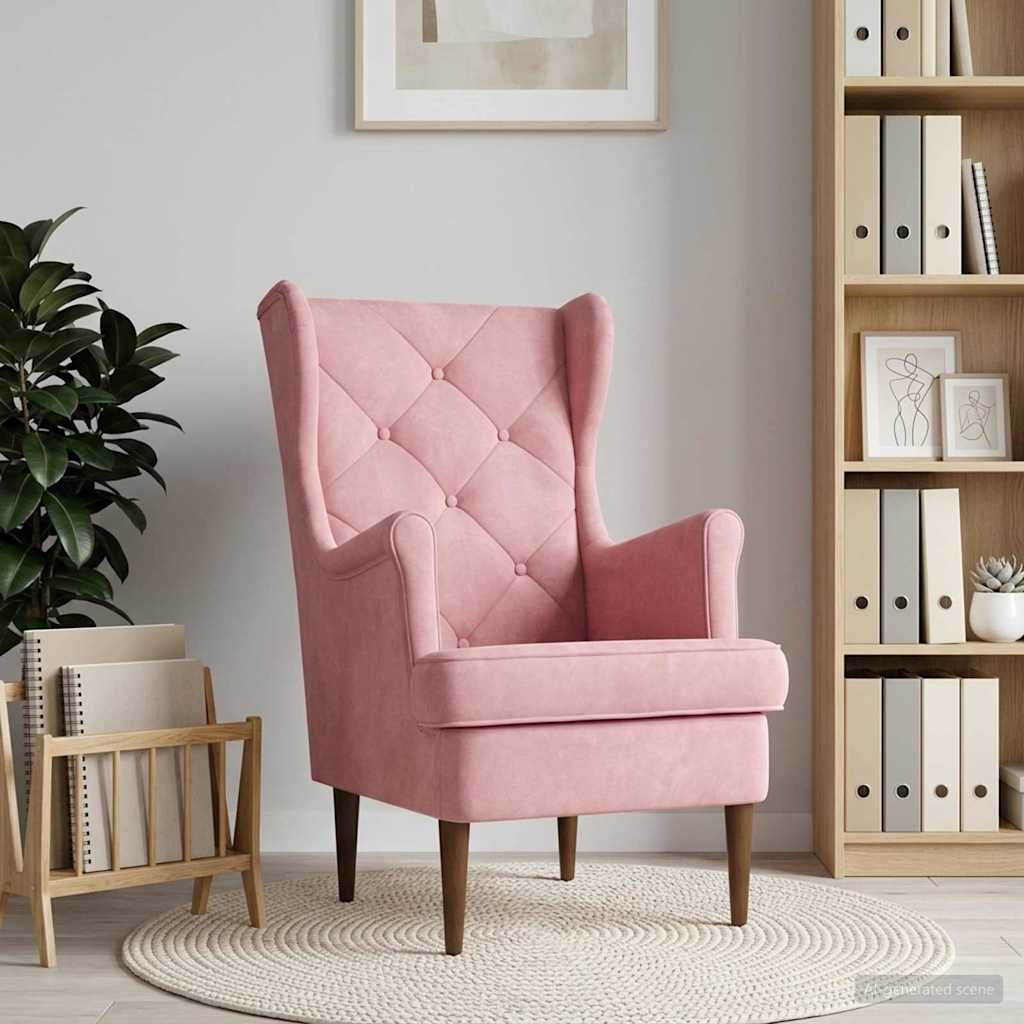 Fauteuil Roze Fluweel