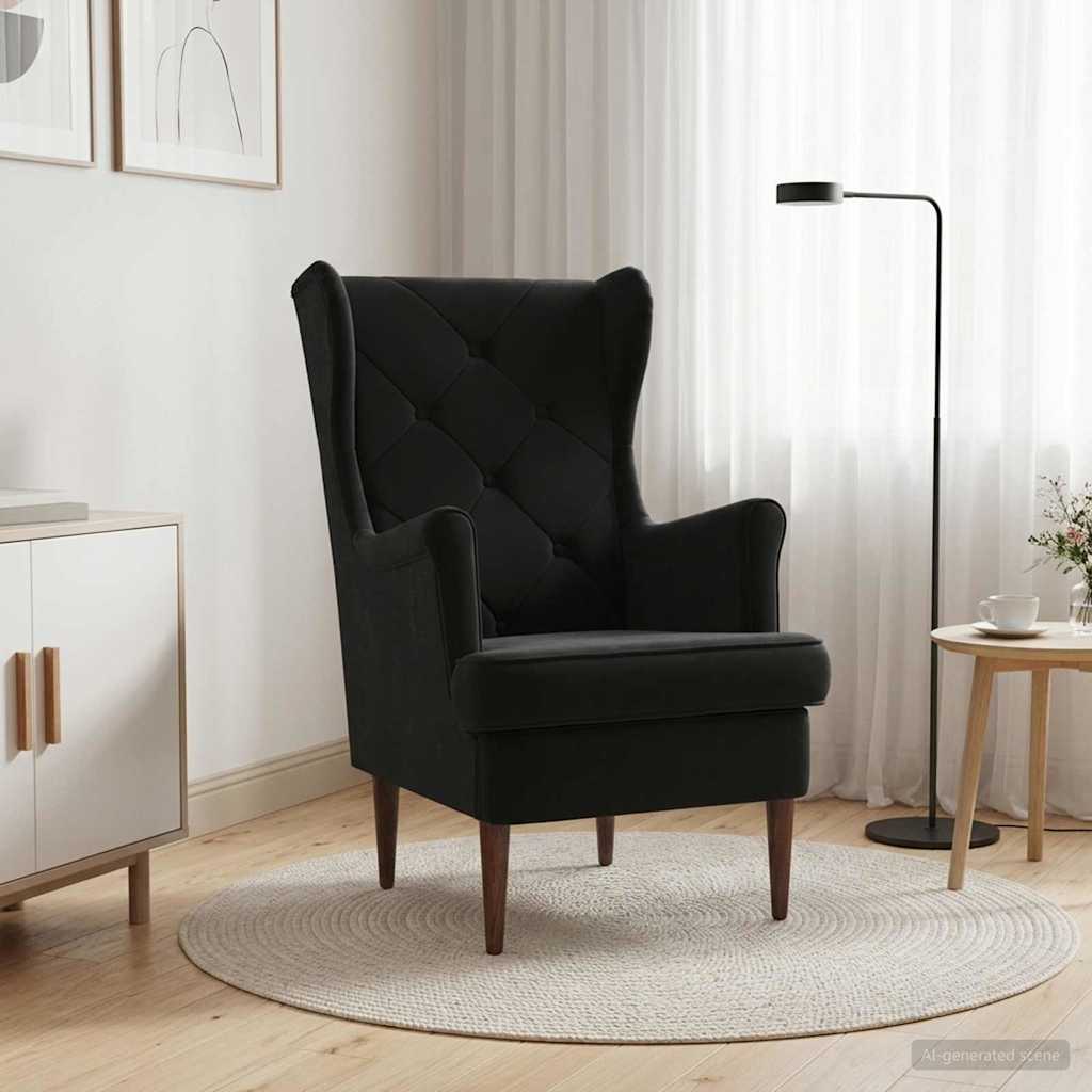 Fauteuil Zwart Fluweel