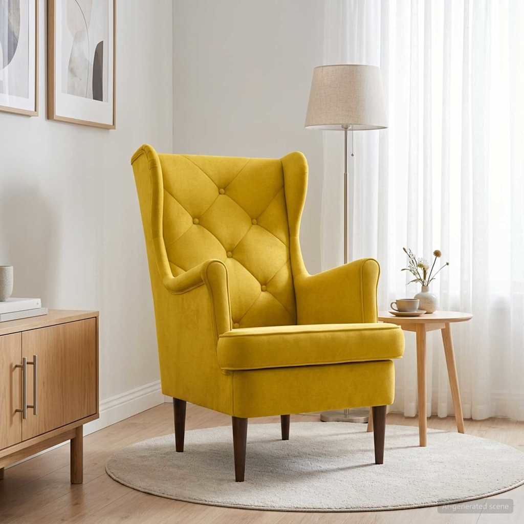 Fauteuil Geel Fluweel