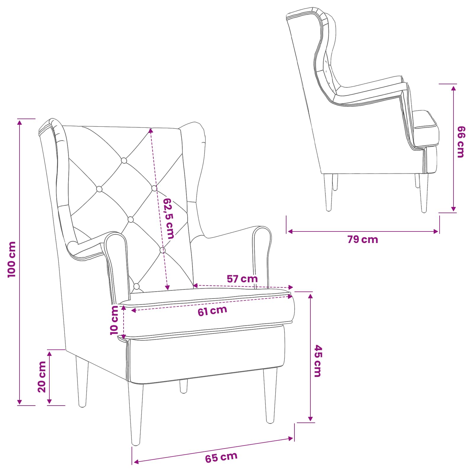 Fauteuil Crèmekleurig Fluweel