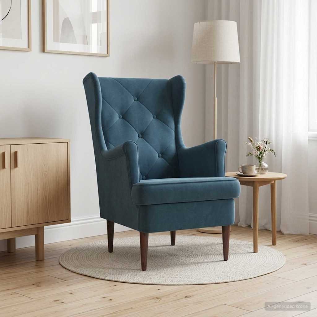 Fauteuil Blauw Fluweel