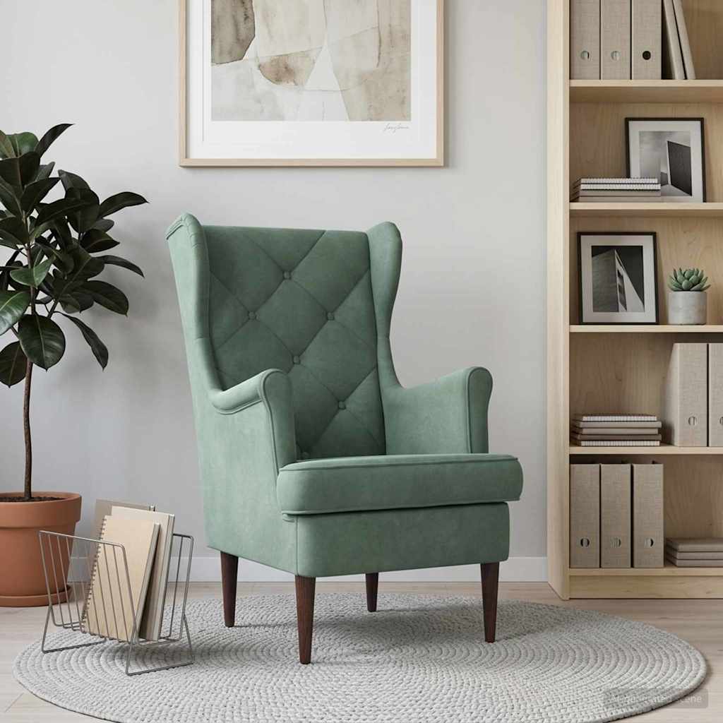 Fauteuil Zeegroen Fluweel