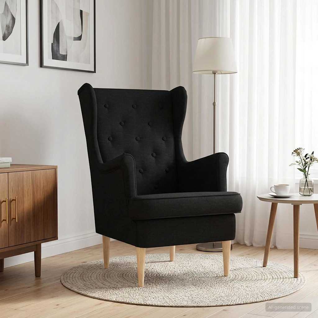 Fauteuil Zwart Stof