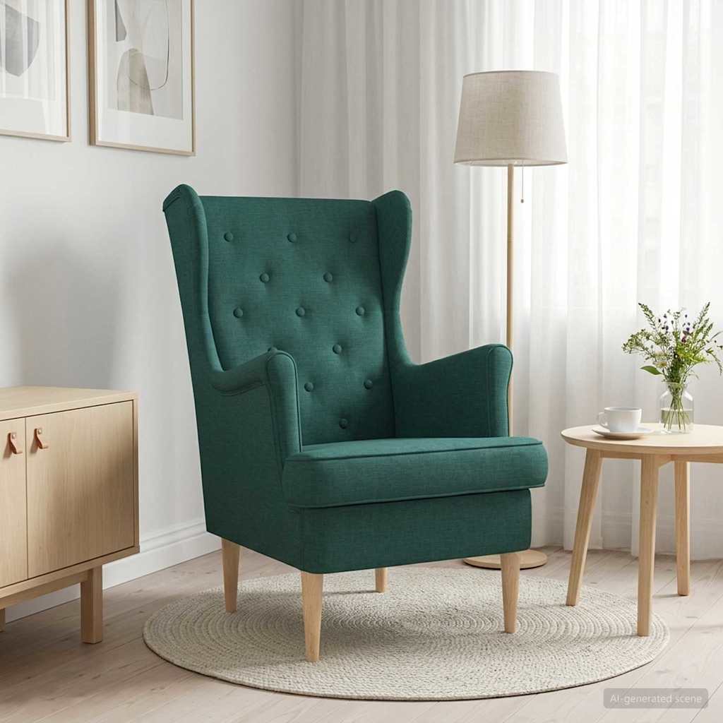 Fauteuil Donkergroen Stof