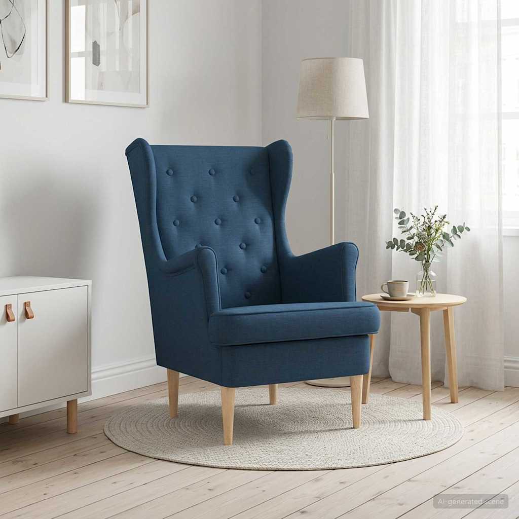 Fauteuil Blauw Stof