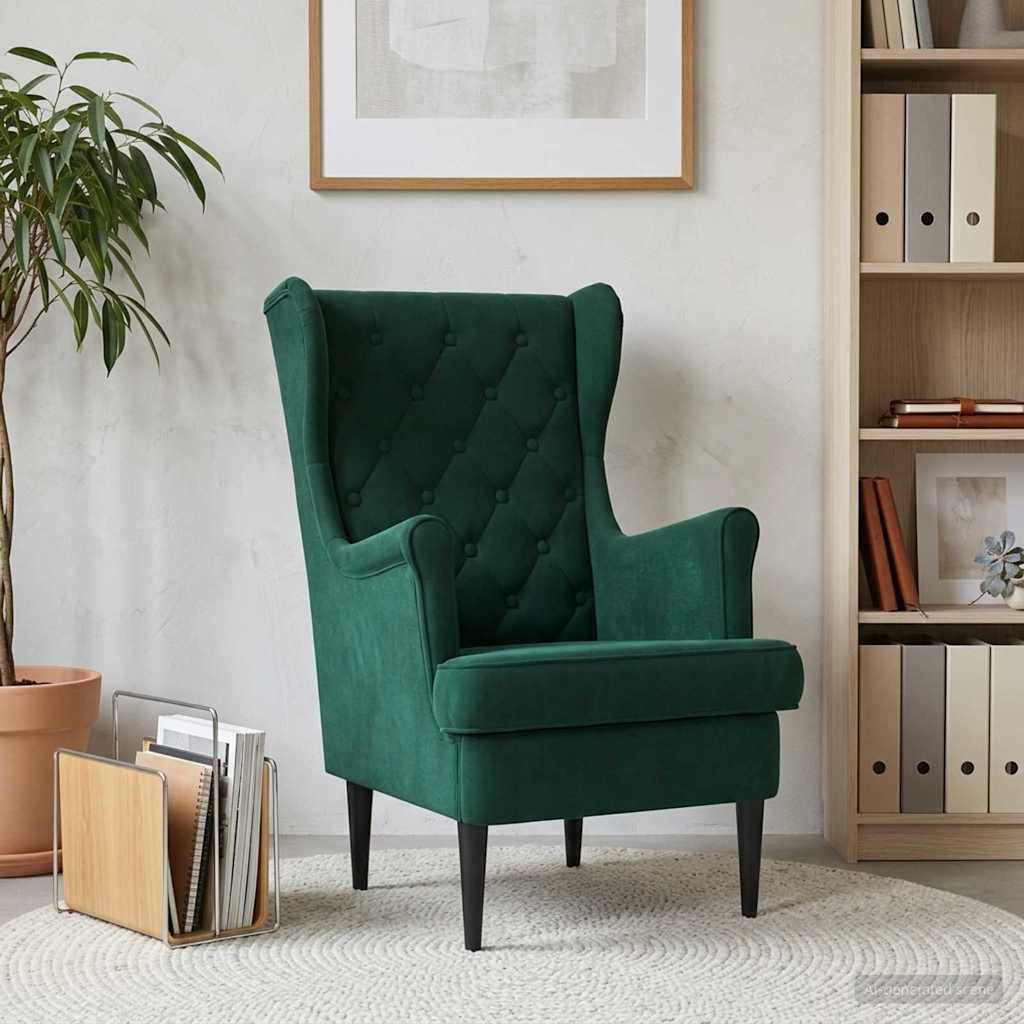 Fauteuil Donkergroen Fluweel