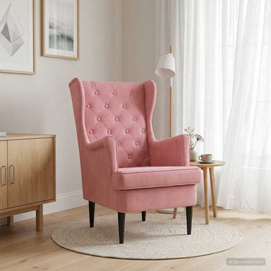 Fauteuil Roze Fluweel