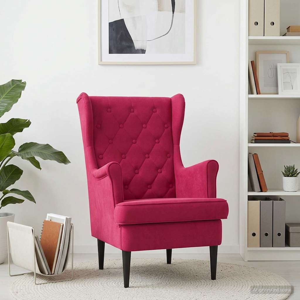 Fauteuil Wijnrood Fluweel