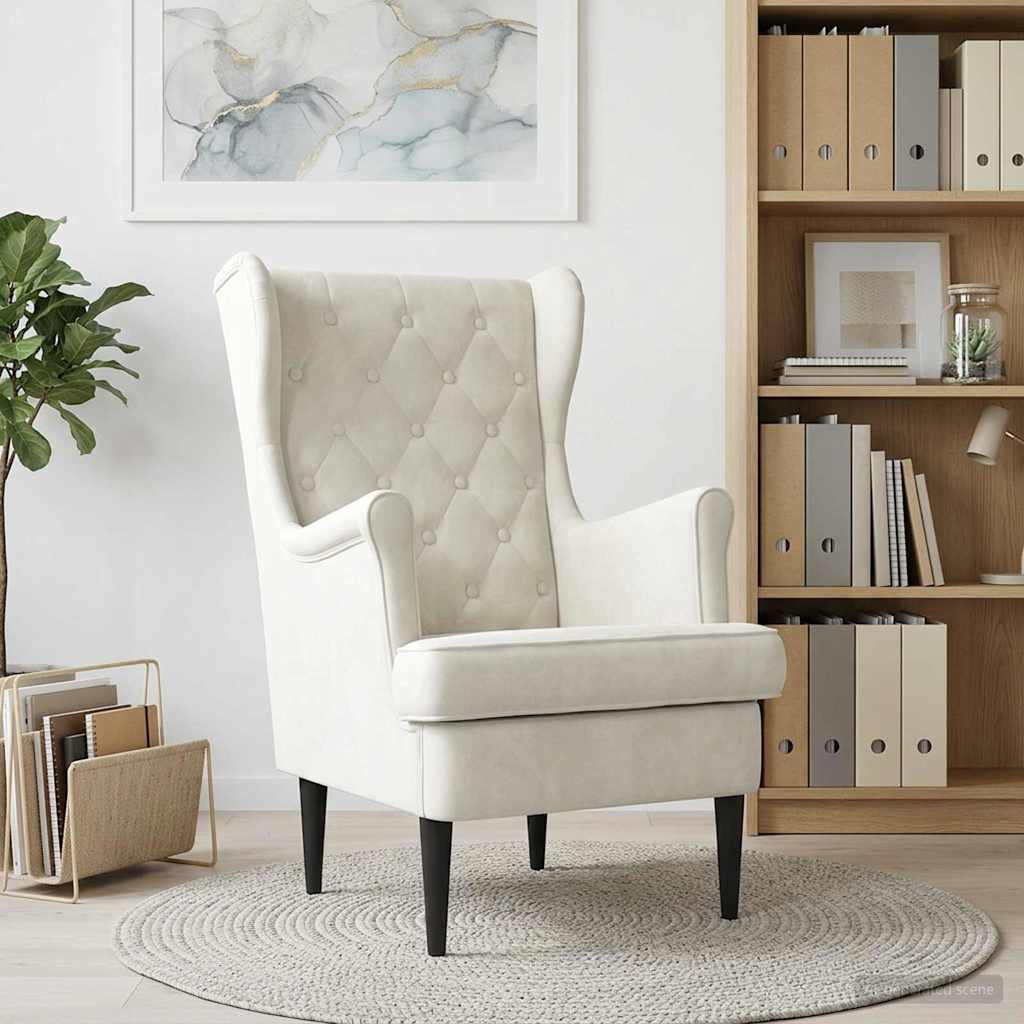 Fauteuil Crèmekleurig Fluweel