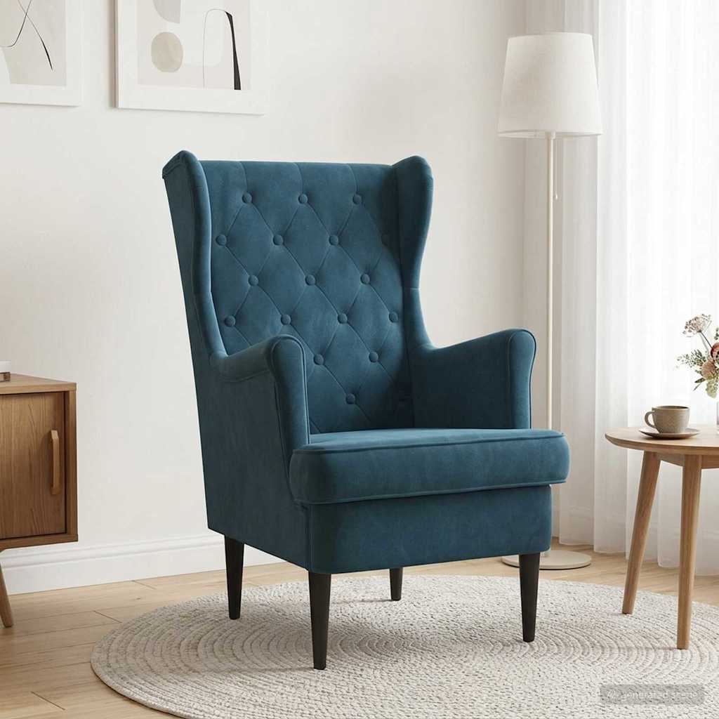 Fauteuil Blauw Fluweel