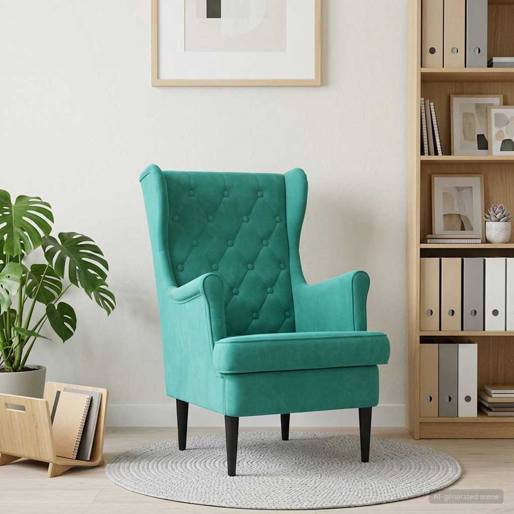 Fauteuil Turquoise Fluweel