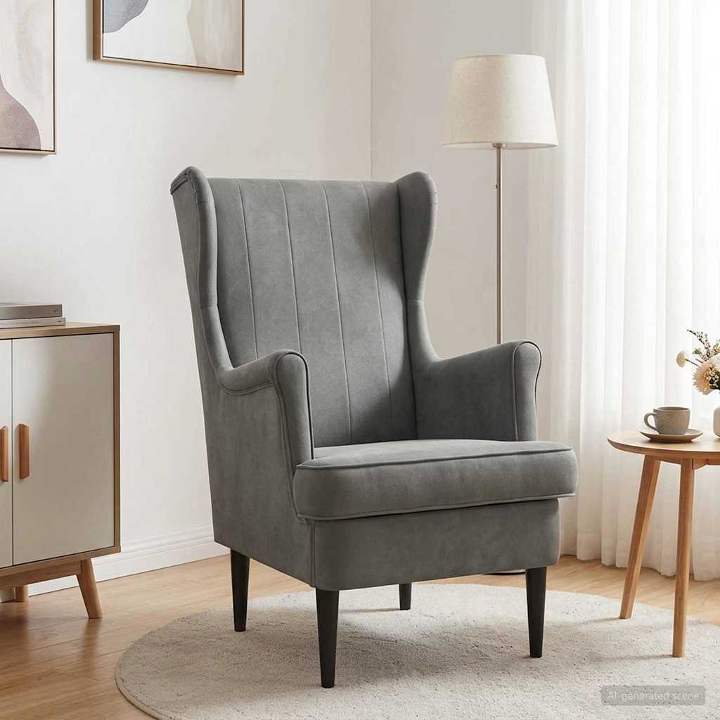Fauteuil Donkergrijs Fluweel