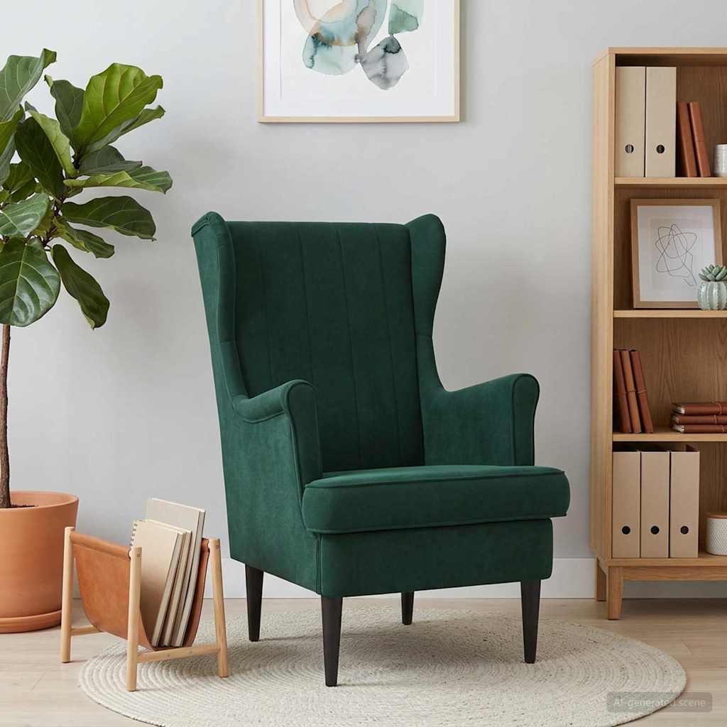 Fauteuil Donkergroen Fluweel