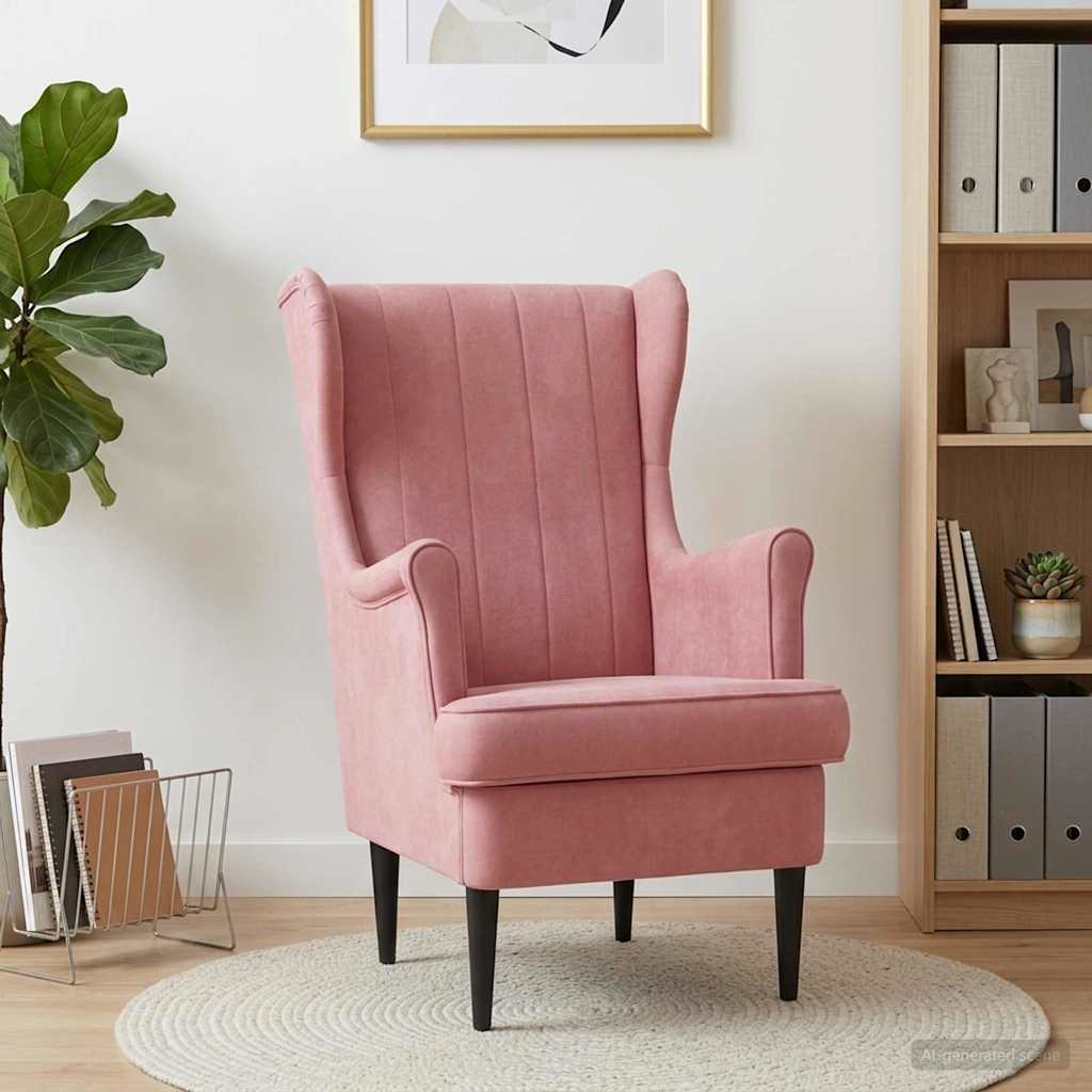 Fauteuil Roze Fluweel