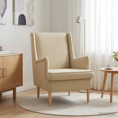 Fauteuil Crèmekleurig Stof