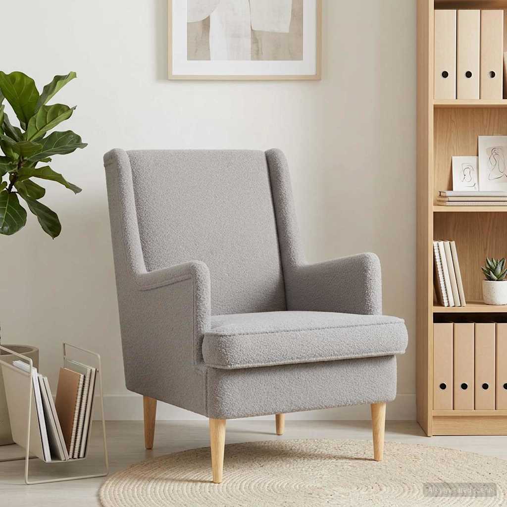 Fauteuil Lichtgrijs Bouclé
