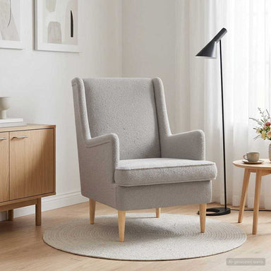 Fauteuil Lichtgrijs Bouclé