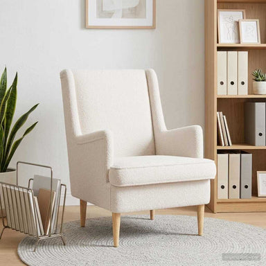 Fauteuil Crèmekleurig Bouclé