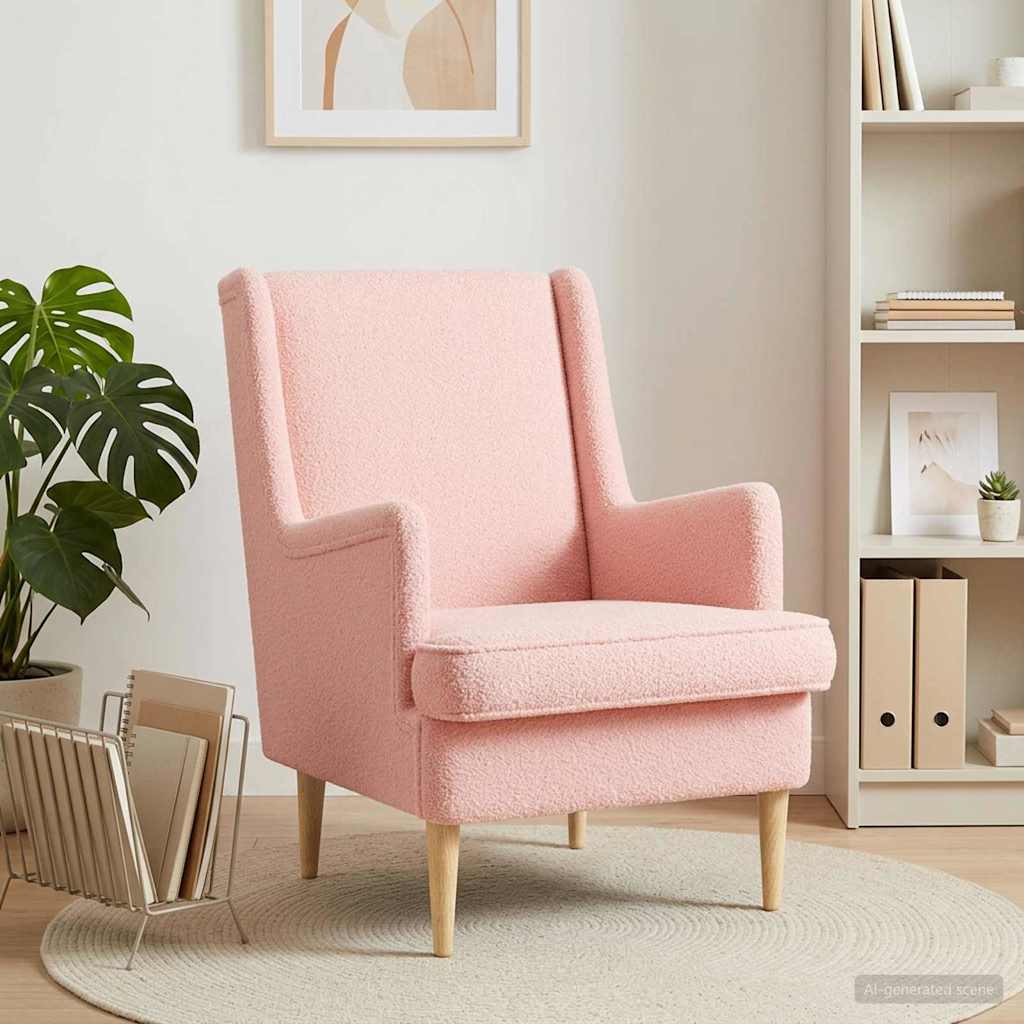 Fauteuil Roze Bouclé