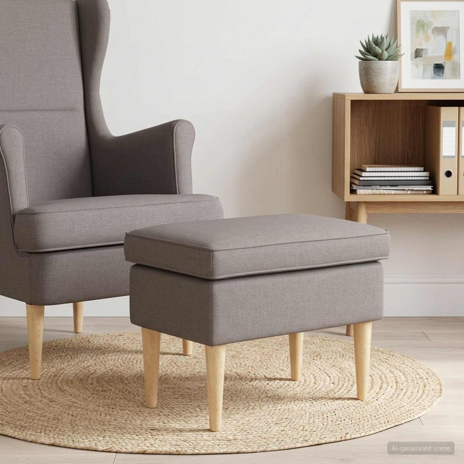 Voetenbank Taupe 55 x 35 x 41 cm