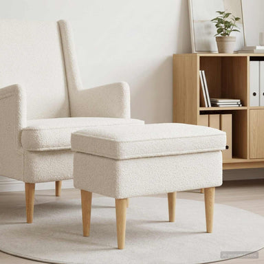 Voetenbank Crèmekleurig 55 x 35 x 41 cm Bouclé