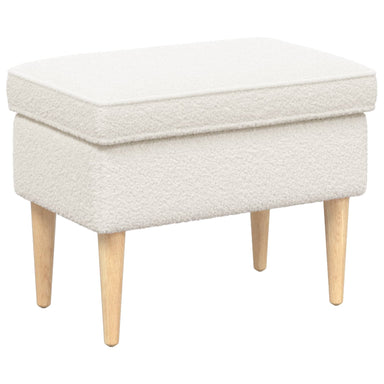 Voetenbank Crèmekleurig 55 x 35 x 41 cm Bouclé