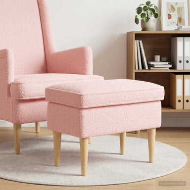 Voetenbank Roze 55 x 35 x 41 cm Bouclé