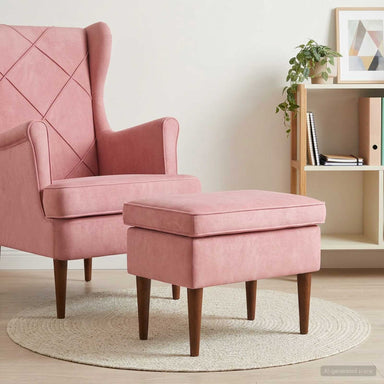 Voetenbank Roze 55 x 35 x 41 cm Fluweel