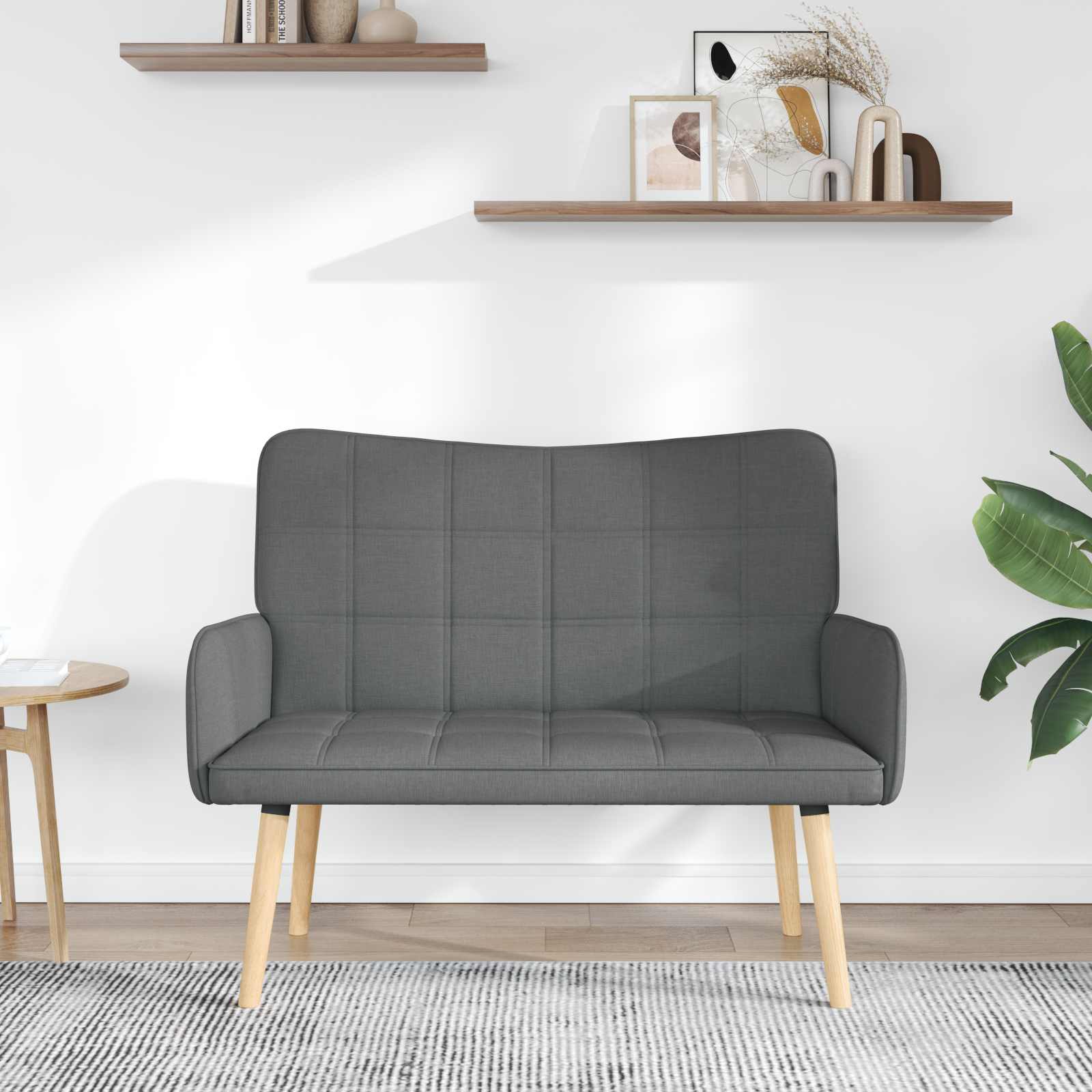 2-Zits Sofa Donkergrijs 115 x 61 x 87 cm Stof