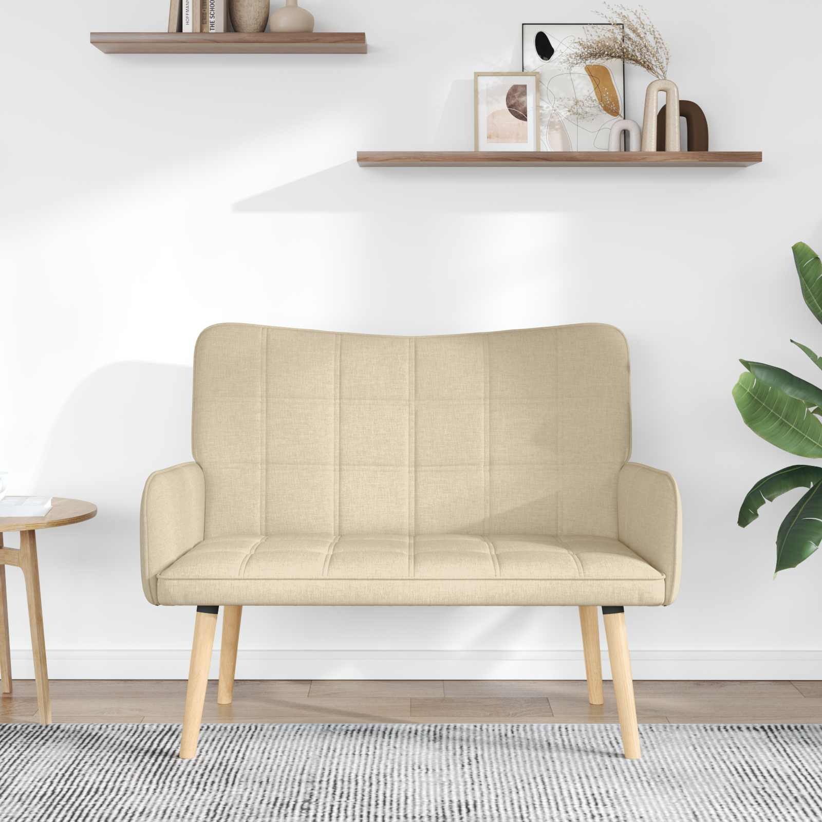2-Zits Sofa Crèmekleurig 115 x 61 x 87 cm Stof