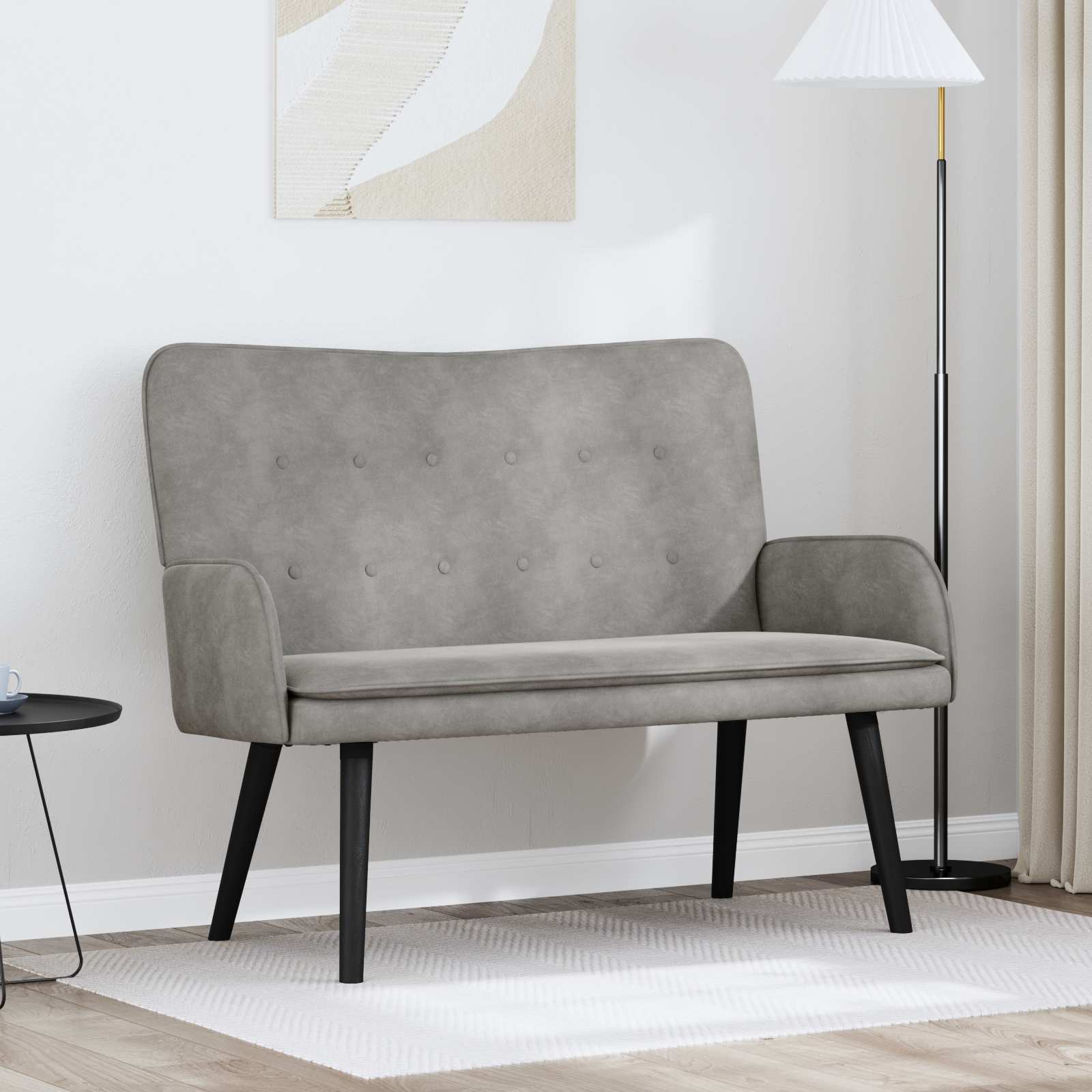 2-Zits Sofa Lichtgrijs 115 x 61 x 87 cm fluweel