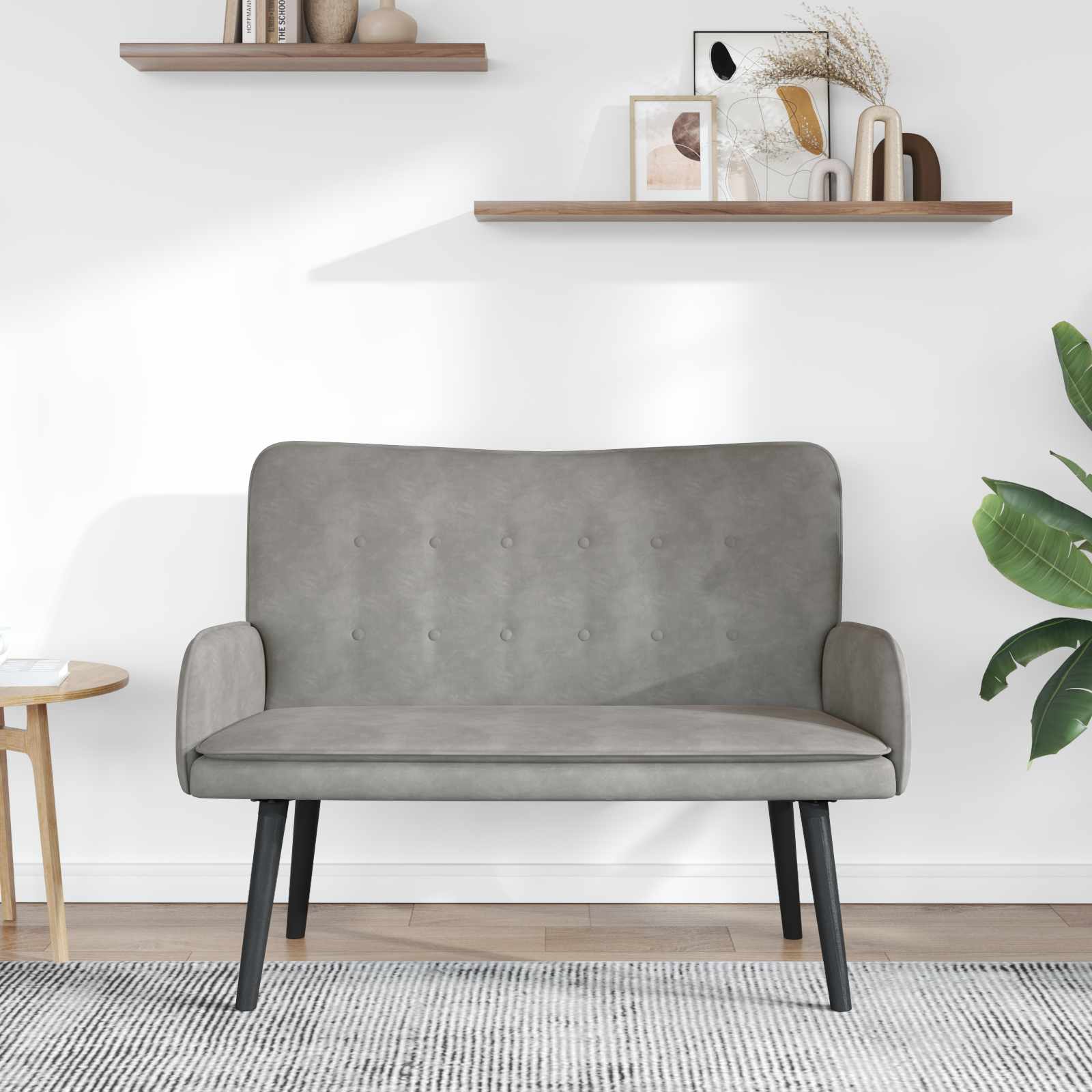 2-Zits Sofa Lichtgrijs 115 x 61 x 87 cm fluweel