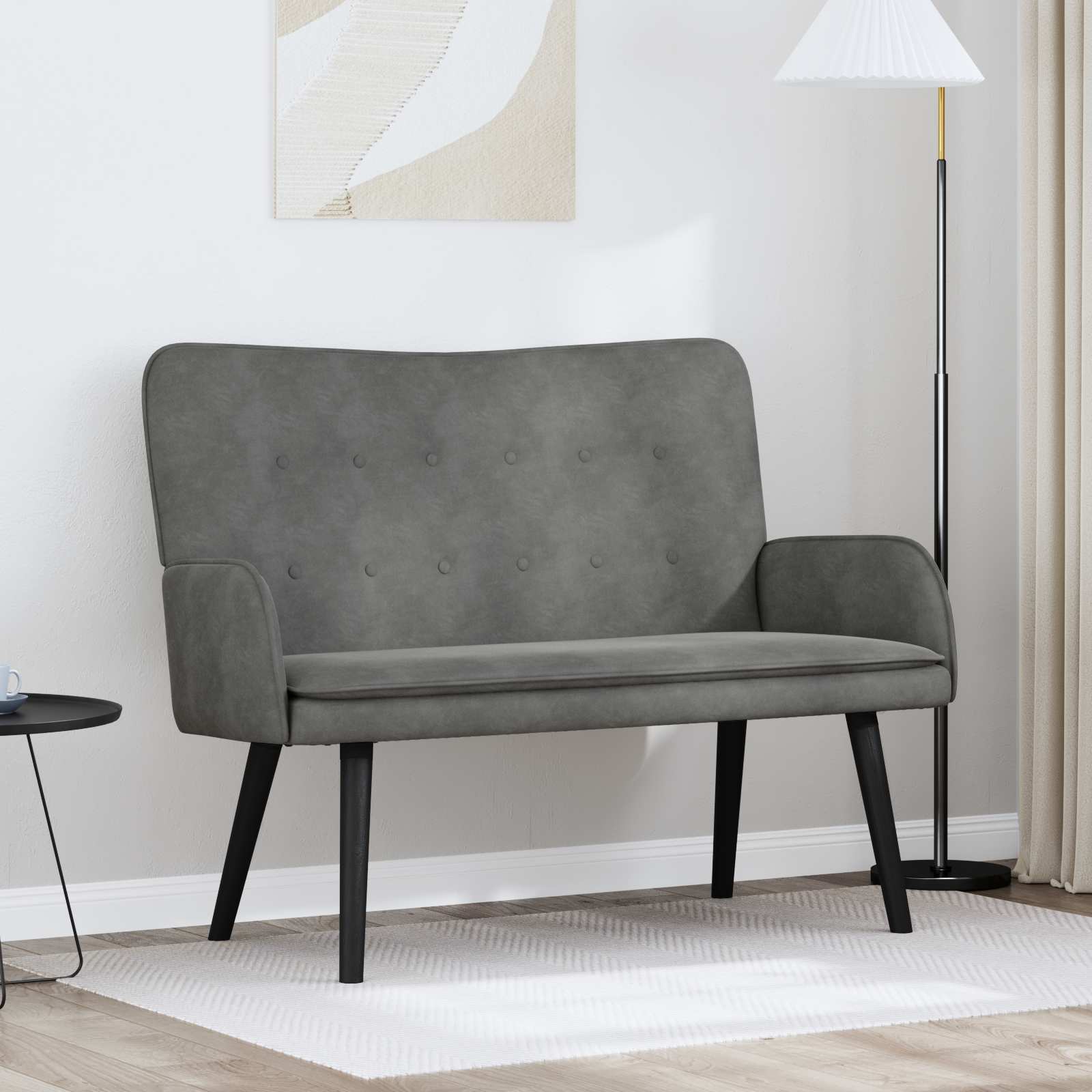 2-Zits Sofa Donkergrijs 115 x 61 x 87 cm fluweel